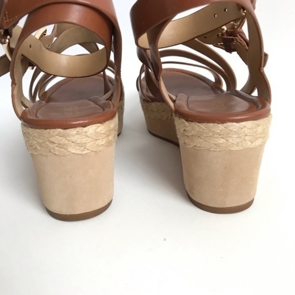 Michael Kors Espadrille Style Jocelyn Platform Suede Wedge Sandals Size 8 - Picture 4 of 8